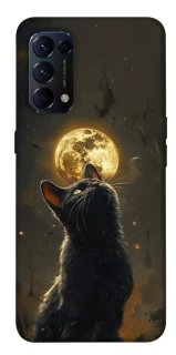 Чехол на Oppo Reno 5 4G Кот под луной v2 фото 1 из 1