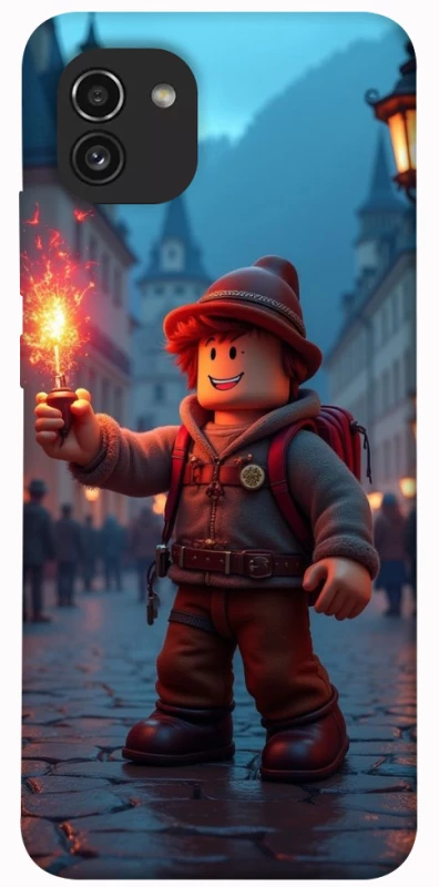 Чохол на Samsung Galaxy A03 Roblox Fire Logo Blue Flames фото 1 з 1