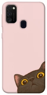Чехол на Samsung Galaxy M21 Peeping cat фото 1 Чехол на Samsung Galaxy M21 Peeping cat фото 1 из 1