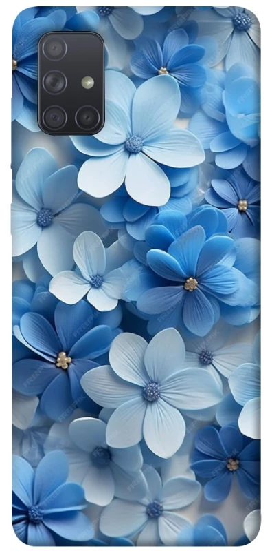 Чохол на Samsung Galaxy A71 Сині квіти фото 1 з 1