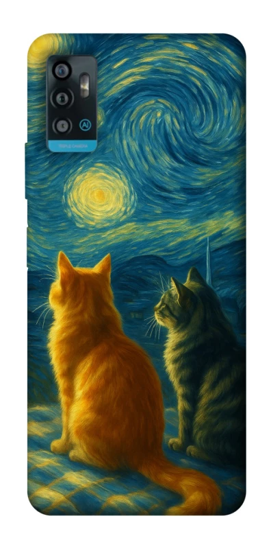 Чохол на ZTE Blade A71 Cats under the stars фото 1 з 1
