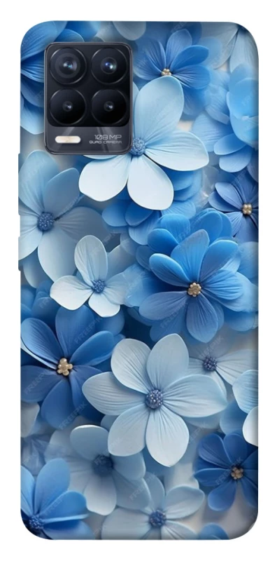 Чехол на Realme 8 Синие цветы фото 1 из 1