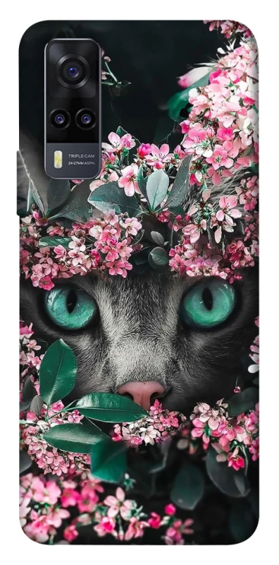 Чохол на Vivo Y31 Кіт в квітах фото 1 з 1