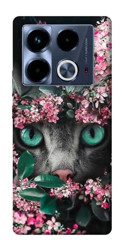Чохол на Infinix Note 40 4G Кіт в квітах фото 1 з 1