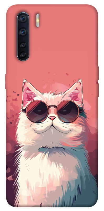 Чехол на Oppo A91 Сat with glasses фото 1 из 1