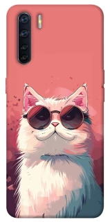 Чехол на Oppo A91 Сat with glasses фото 1 из 1