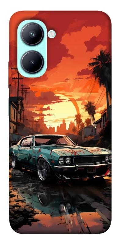 Чехол на Realme C33 Car at sunset фото 1 из 1