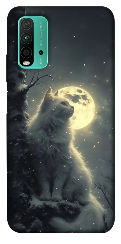 Чехол на Xiaomi Redmi Note 9 4G / Redmi 9 Power Кот под луной фото 1 из 1