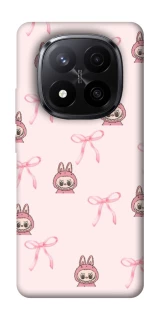 Чехол на Xiaomi Redmi Note 14 Pro+ 5G Pink bows and Labubus фото 1 из 1