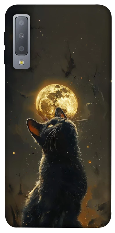 Чохол на Samsung A750 Galaxy A7 (2018) Кіт під місяцем v2 фото 1 з 1