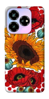 Чехол на ZTE Nubia V60 Desing Подсолнечники и маки фото 1 из 1