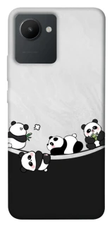 Чохол на Realme C30s Four pandas фото 1 з 1