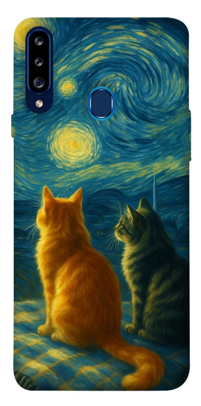 Чохол на Samsung Galaxy A20s Cats under the stars фото 1 з 1