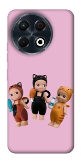 Чохол на TECNO Spark 30 Pro (KL7) Cat Cafe Trio фото 1 з 1