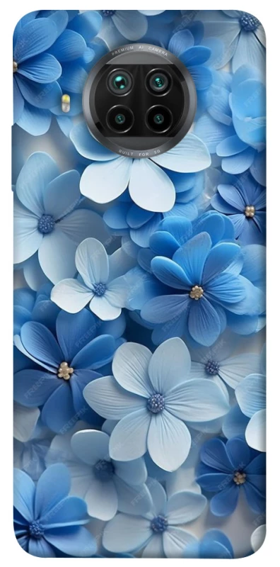 Чехол на Xiaomi Mi 10T Lite / Redmi Note 9 Pro 5G Синие цветы фото 1 из 1
