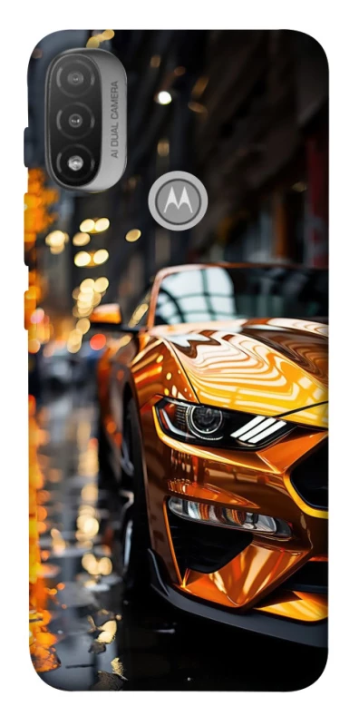 Чохол на Motorola Moto E20 Golden sports car фото 1 з 1