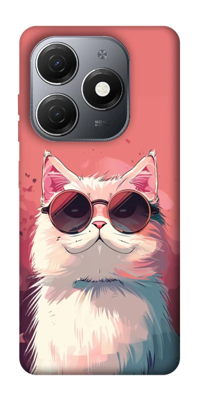 Чохол на TECNO Spark 20 Сat with glasses фото 1 з 1