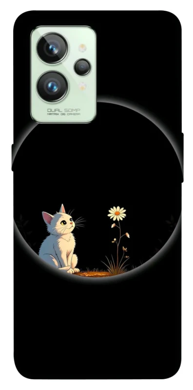 Чехол на Realme GT2 Cat and flower фото 1 из 1