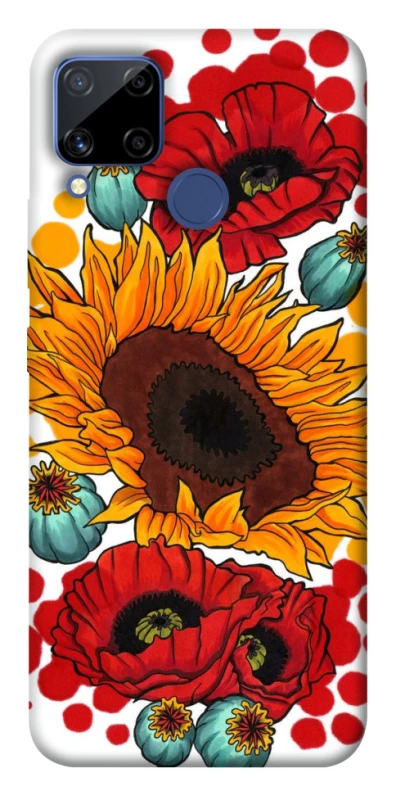 Чохол на Realme C15 Соняшники та маки фото 1 з 1
