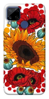Чехол на Realme C15 Подсолнечники и маки фото 1 из 1