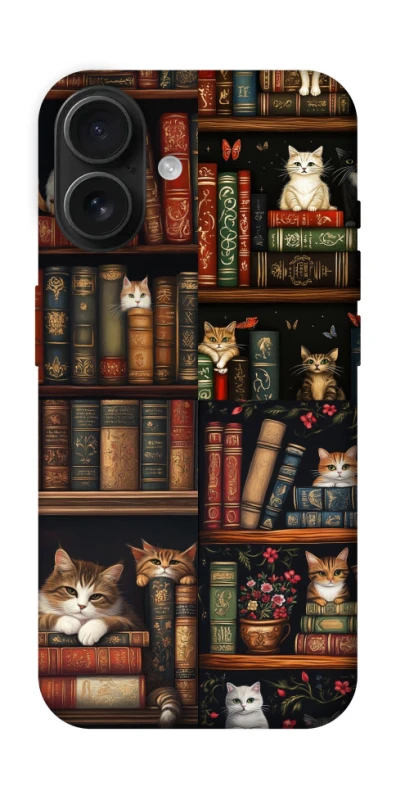 Чехол на Apple iPhone 16 Cats & Books фото 1 из 1