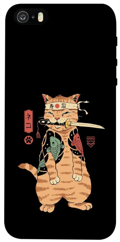 Чехол на Apple iPhone 5/5S/SE Кот-самурай фото 1 из 1