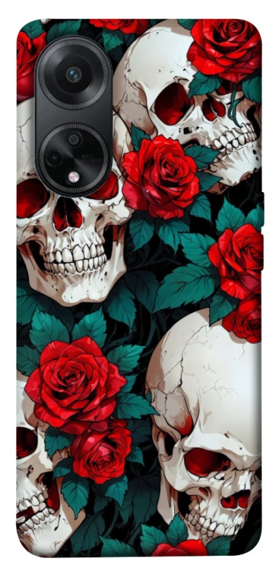 Чехол на Oppo A98 skull and rose фото 1 из 1