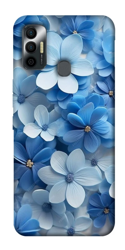 Чехол на TECNO Spark 7 Синие цветы фото 1 из 1