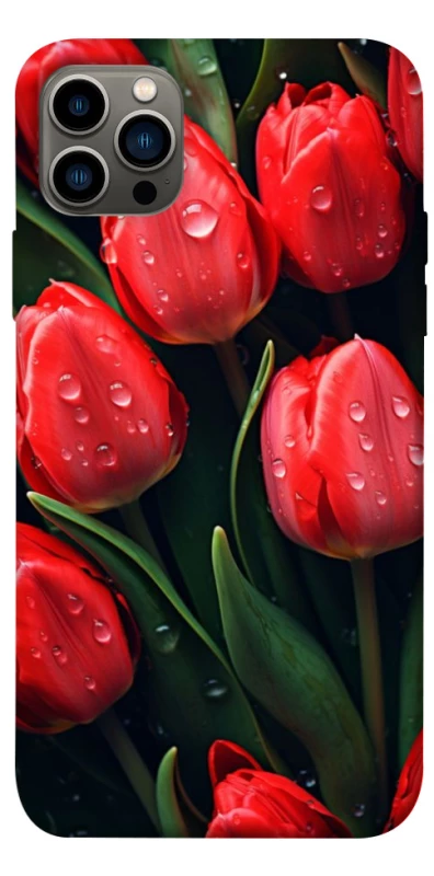 Чехол на Apple iPhone 12 Pro (6.1") Красные тюльпаны фото 1 из 1