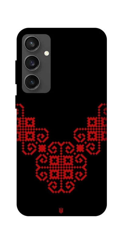 Чехол на Samsung Galaxy S24 FE Черно-красная вышиванка фото 1 из 1