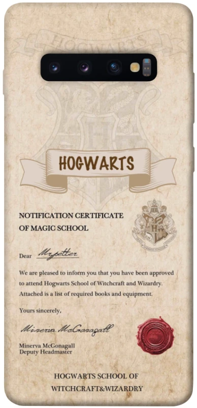 Чехол на Samsung Galaxy S10+ The Hogwarts acceptance letter фото 1 из 1