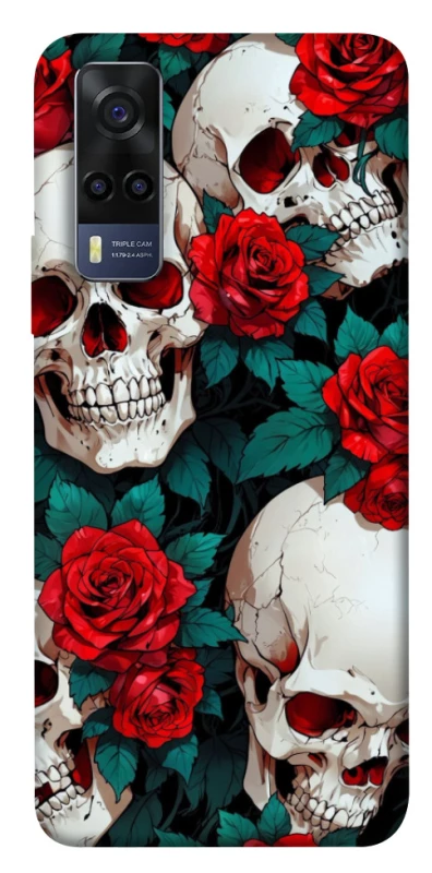 Чохол на Vivo Y53s skull and rose фото 1 з 1