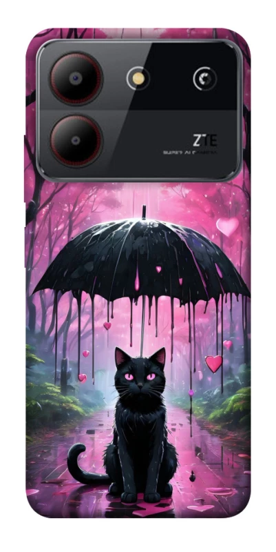 Чехол на ZTE Blade A54 4G Black cat фото 1 из 1