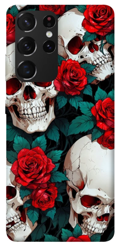 Чохол на Samsung Galaxy S21 Ultra skull and rose фото 1 з 1