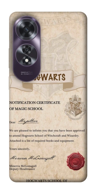 Чехол на Oppo A60 The Hogwarts acceptance letter фото 1 из 1