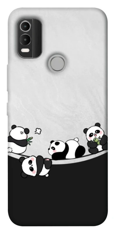 Чохол на Nokia C21 Plus Four pandas фото 1 з 1