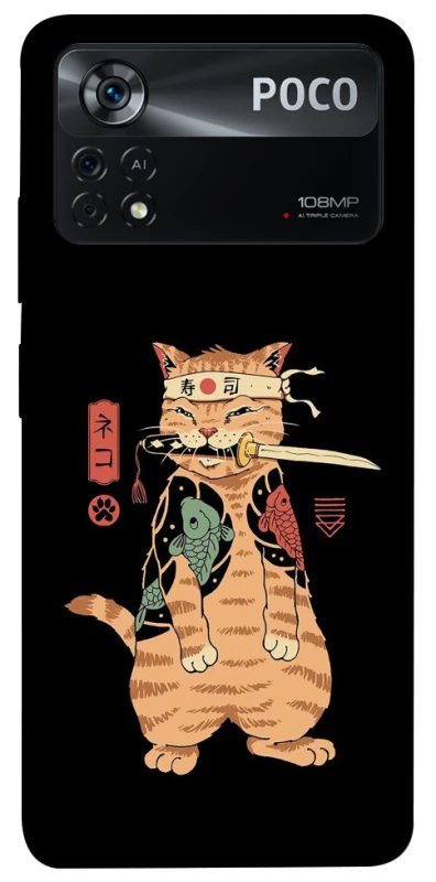 Чохол на Xiaomi Poco X4 Pro 5G Кіт-самурай фото 1 з 1