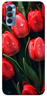 Чохол на TECNO Spark 8P Червоні тюльпани фото 1 з 1
