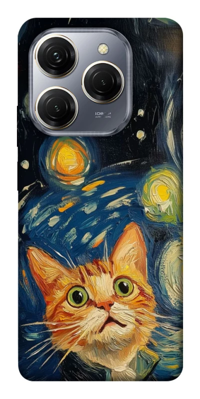 Чехол на TECNO Spark 20 Pro paint cat фото 1 из 1