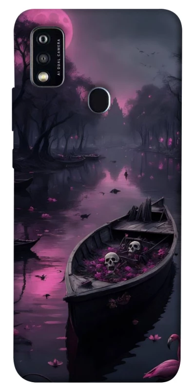 Чехол на ZTE Blade A51 Boat and flamingo фото 1 из 1