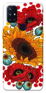 Чехол на OnePlus Nord N10 5G Подсолнечники и маки фото 1 из 1