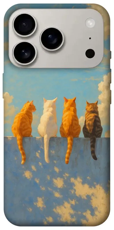 Чехол на Apple iPhone 18 Pro cats on wall фото 1 из 2