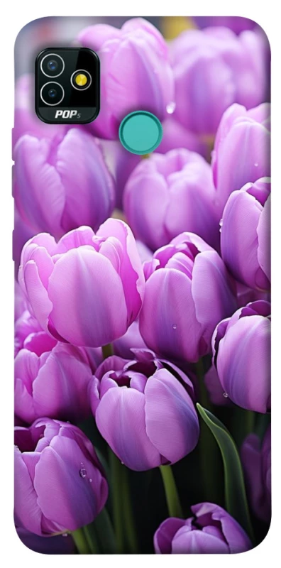 Чехол на TECNO POP 5 Фиолетовые тюльпаны фото 1 из 1