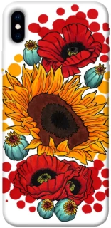 Чехол на Apple iPhone XS Max (6.5") Подсолнечники и маки фото 1 из 1