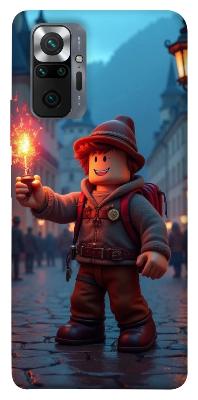 Чехол на Xiaomi Redmi Note 10 Pro Roblox Fire Logo Blue Flames фото 1 из 1