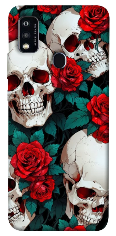 Чохол на ZTE Blade A51 skull and rose фото 1 з 1