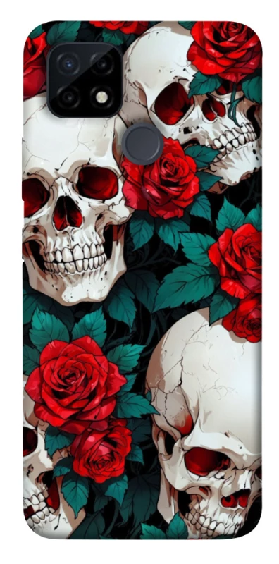 Чехол на Realme C12 skull and rose фото 1 из 1