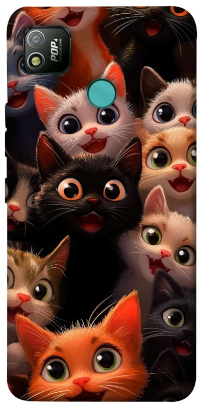 Чохол на TECNO POP 4 happy cats фото 1 з 1