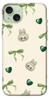 Чохол на Apple iPhone 15 Plus (6.7") Labubu Green Heart фото 1 з 1