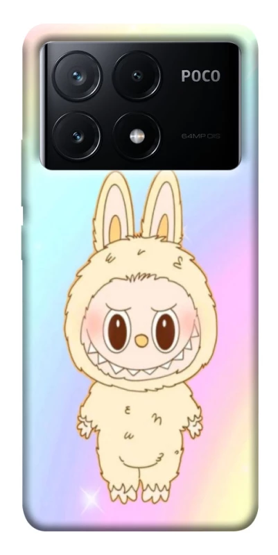 Чехол на Xiaomi Poco X6 Fluffy Rainbow Labubu фото 1 из 1